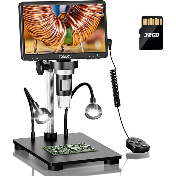 Microscopio Digital TOMLOV DM9B 7 1080P 1200X 32GB LCD