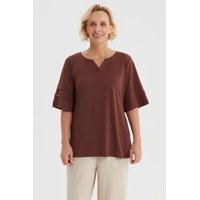 Fashionspark - Polera Mujer Textura Café- Ll