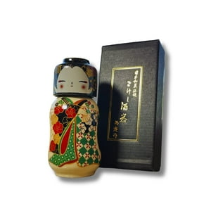 Kenko Foods - Set Vajillas Japonés Sake Kokeshi Diseño Sakura Maiko