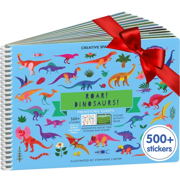 Libro De Pegatinas Dinosaur Activity Kids Con Más De 500 Pegatinas