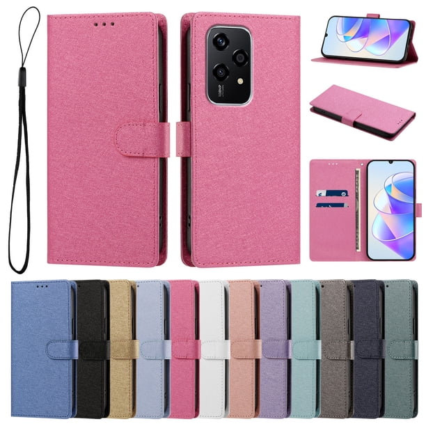 Cartera para Honor 200 Lite con Bolsillo de Tarjetas, Rojo Rosa