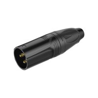 Roxtone - Conector Canon Xlr Macho De 3 Polos Negro