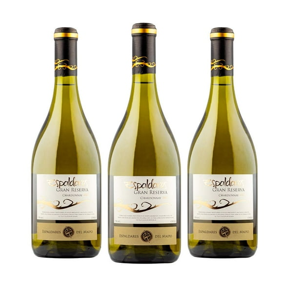 Pack x3 Vino espaldares gran reserva chardonnay 2015