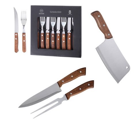 Set Parrilla11 Piezas Acero Inoxidable Arthome Par11