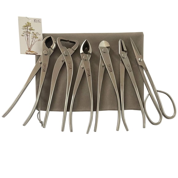 Juego de herramientas para bonsáis vouiu, 6 piezas, acero inoxidable, 210 mm