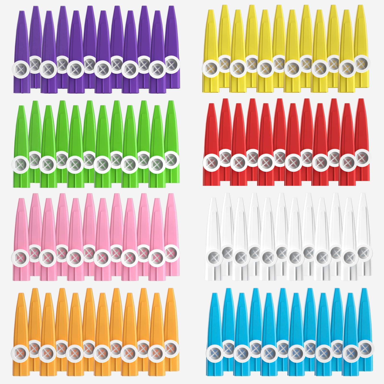 Kazoos Cheelyvin.h 64 Piezas 8 Colores Plástico Para Fiesta Infantil
