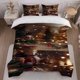 thumbnail image 1 of 3pcs Nutcracker Christmas Themed Bedding Set Duvet Cover and Pillowcase Set, 1 of 5
