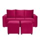 thumbnail image 1 of Living Kendy Sofa 3 Cuerpos + 2 Poufs Felpa Burdeo, 1 of 6