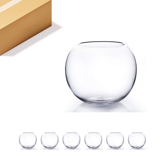 Jarrón WGVI 20 cm × 17 cm Transparente Tipo Burbuja – Juego de 6