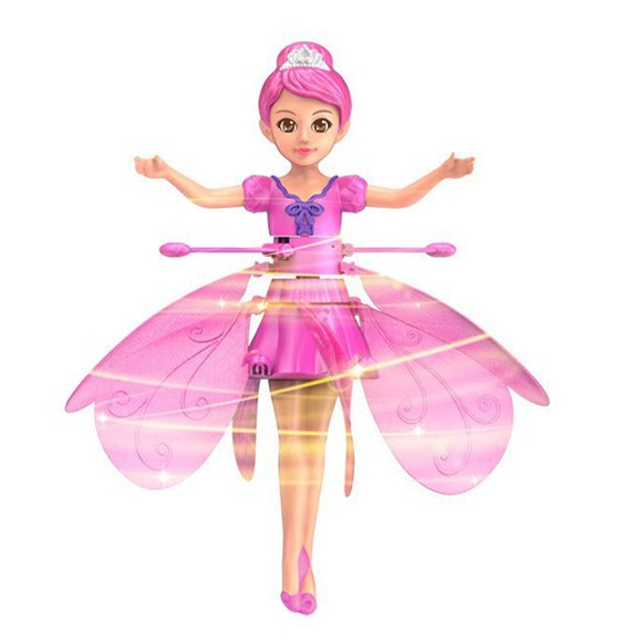 Muñeca Voladora HENRYZH con Control Remoto, Rosa, Rotación 360°