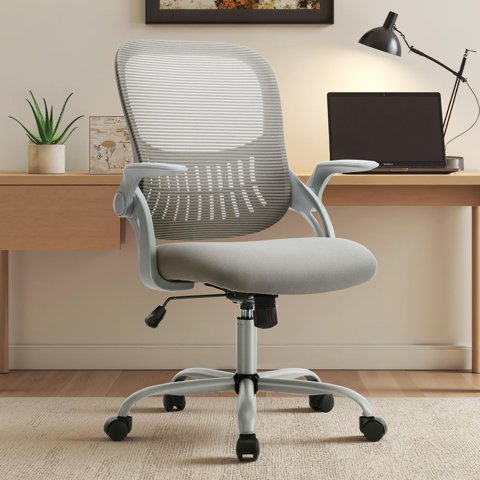 Silla De Oficina Sweetcrispy Home Ergonómica De Malla Gris