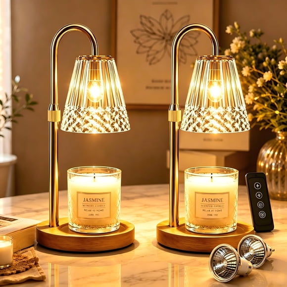 Lámpara Calentadora de Velas TATAANTY Pack de 2 con Temporizador y Regulador de Brillo