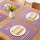 thumbnail image 2 of Juego de 6 manteles individuales tejidos para decoración de mesa de comedor interior, lavables, manteles de cocina, limpiar con un paño, púrpura/azul, 17.7*11.8 pulgadas, 2 of 6
