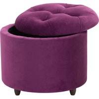 Máxima Design - Pouf Baúl Zoe Morado Felpa 60X60X50 Cm