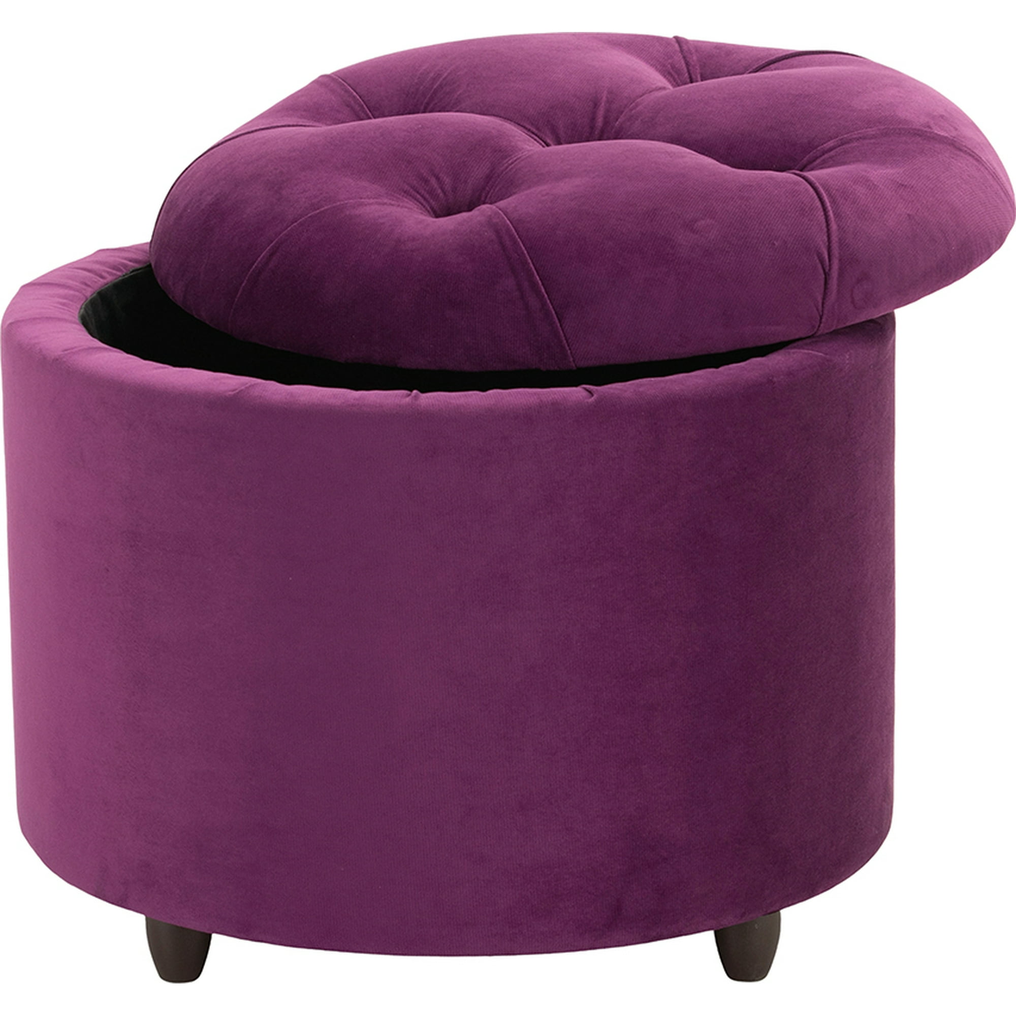 Máxima Design - Pouf Baúl Zoe Morado Felpa 60x60x50 Cm