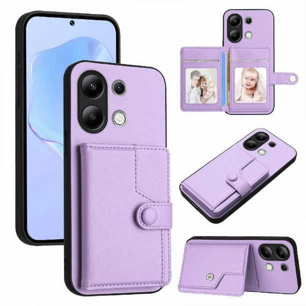 FOXDOCK Funda para Xiaomi Redmi Note 13 4G con Bloqueo RFID - Diseño Elegante con Cierre de Botón