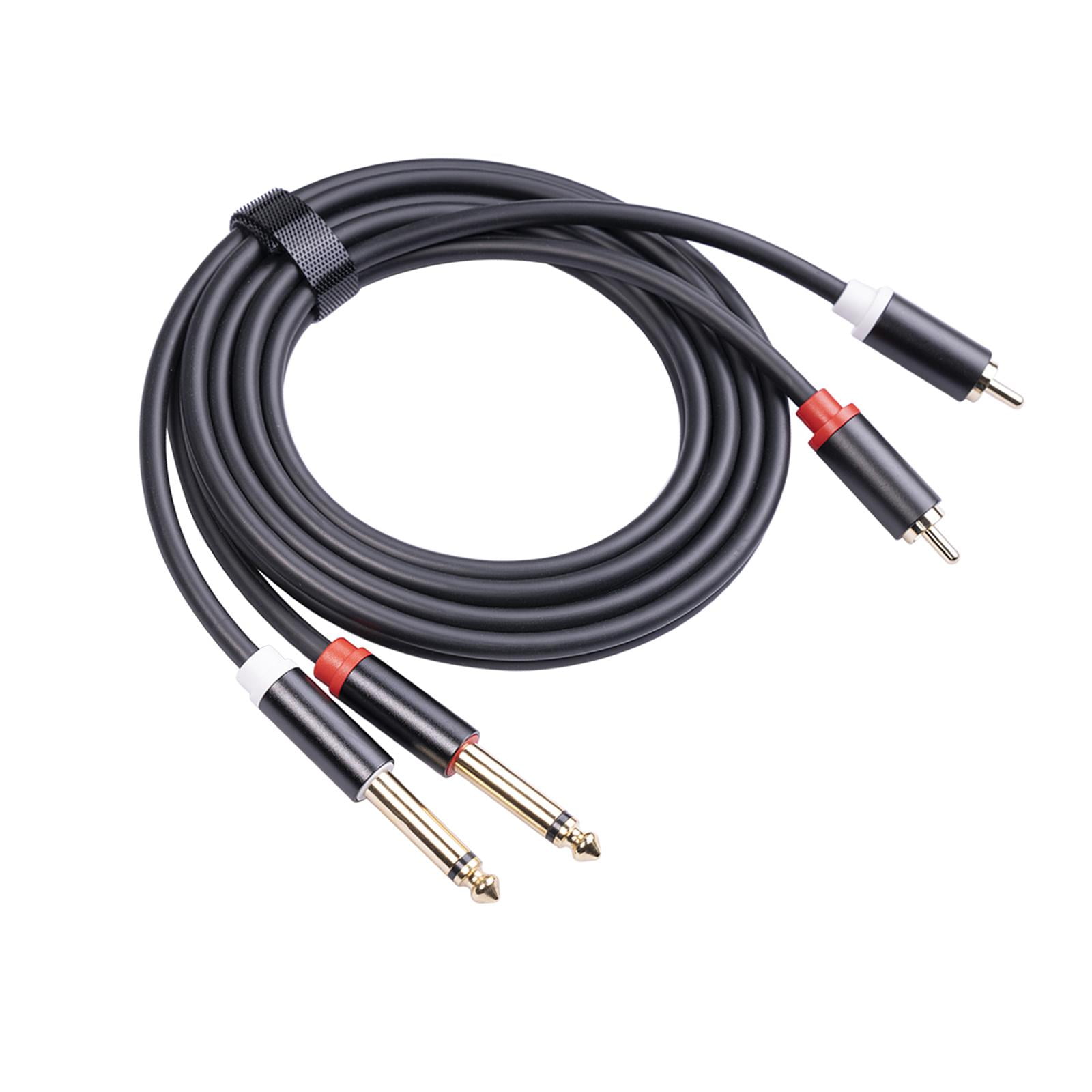 Magideal - 1 4 Pulgadas Dual A Dual 6 35mm Cable De Audio A Cable Divisor Sólido Cable De Altavoz De Audio Cable De Audio Para Tv Auriculares 3m