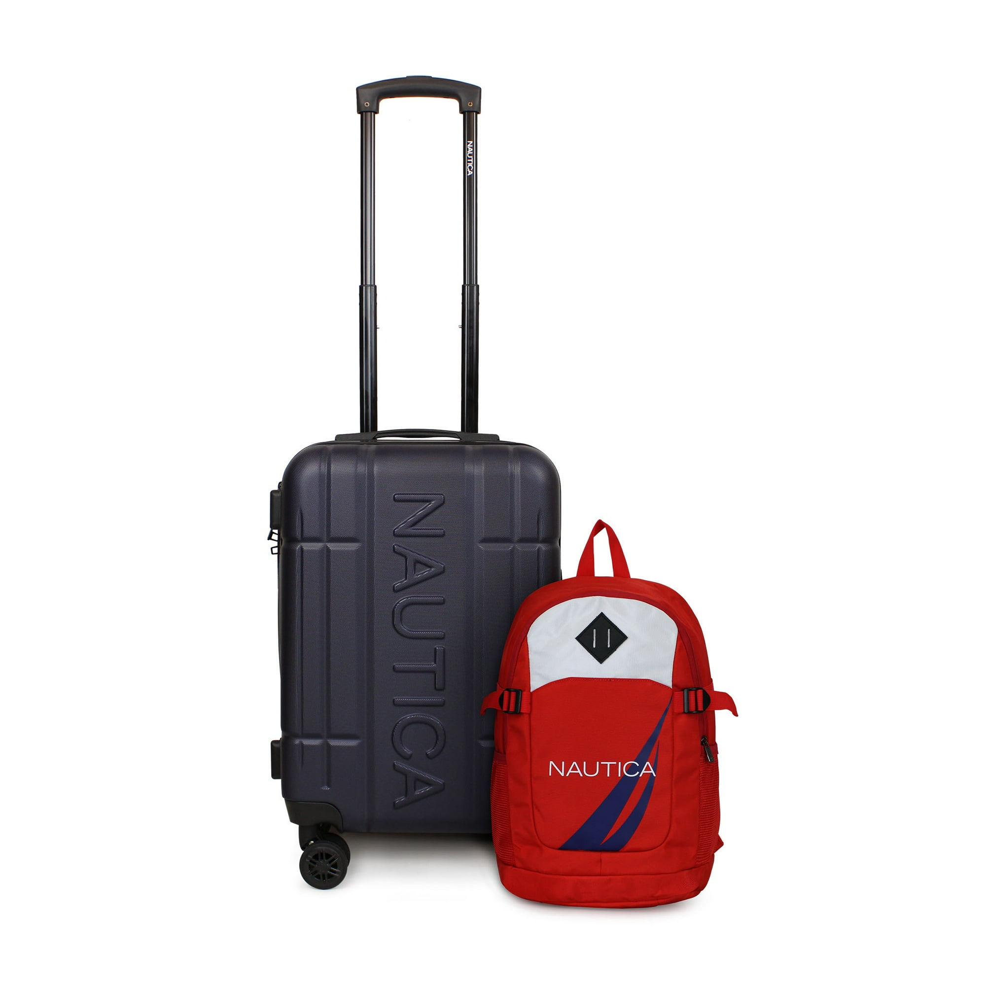 Nautica - Pack Maleta Cabina S (10 Kg) Amsterdam Azul + Mochila Atlas Rojo