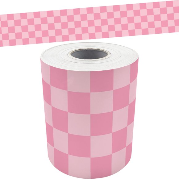 Borde decorativo de 15 m en rosa a cuadros – Teacher Created Resources