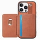thumbnail image 5 of Funda Billetera Tejida para iPhone 16 Pro con Soporte y Tarjetero Marrón, 5 of 5