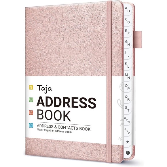 Taja Address Book with Alphabetical Tabs, Address Contact Book