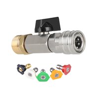 Ioensy - Válvula De Bola Para Hidrolavadora De Alta Presión, Repuesto Para Lavado De Autos, Accesorios De Patio, M22 Y 5 Boquillas De Acero Inoxidable
