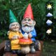 thumbnail image 3 of Escultura Smadeer de Gnomos en Pareja 16x12x22 cm para Exterior, 3 of 6