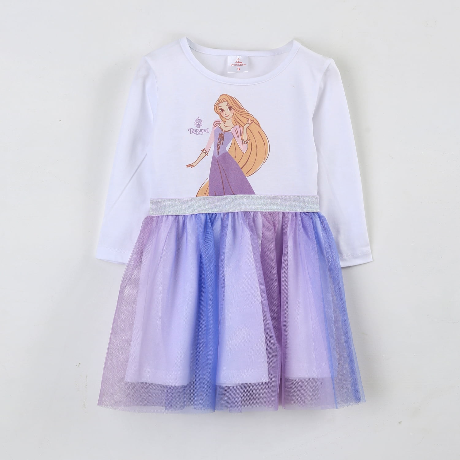 Vestido Tul Niña Rapunzel Disney Blanco