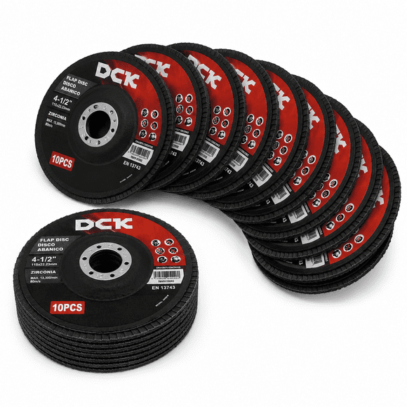 10 Discos De Desbaste 4 1/2 Pulgadas 115mm Color Negro Dck