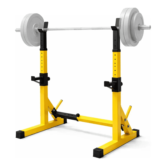 Rack Squat Sentadillas Acero Centurfit Ajustable Barra Pesas Color Amarillo