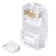 thumbnail image 1 of Juego de conectores W-NECTOUN CAT6, paquete de 100, RJ45 para cable sólido, 1 of 7