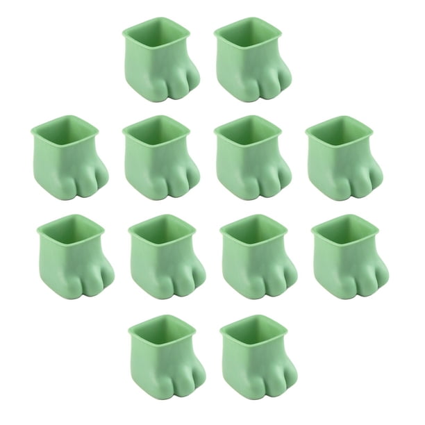 12 Uds. Anti-silicona protectores de suelo para piernas, arañazos en el suelo, taburete, cubierta para piernas, almohadilla para pies de con ruid Cuadrado Verde M