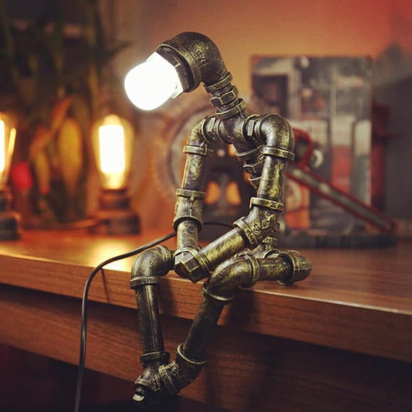 Lámpara de mesa PIPRE Robot retro con tubería de agua 13 cm