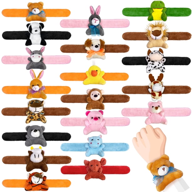 Pulseras de peluche XIPEGPA modernas con forma de animal de peluche, 20 unidades, para niños