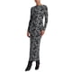 thumbnail image 2 of Vestido Maxi Floral de Malla Transparente Ajustado de Manga Larga Ajuste Ceñido Vintage para Fiesta Nocturna de Club para Mujer INSPIRE CHIC Pequeño Gris, 2 of 5