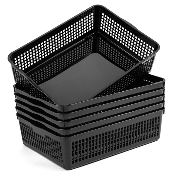 Bandeja de papel Aebeky A4 33 cm × 24 cm × 9 cm, pack de 6, negro