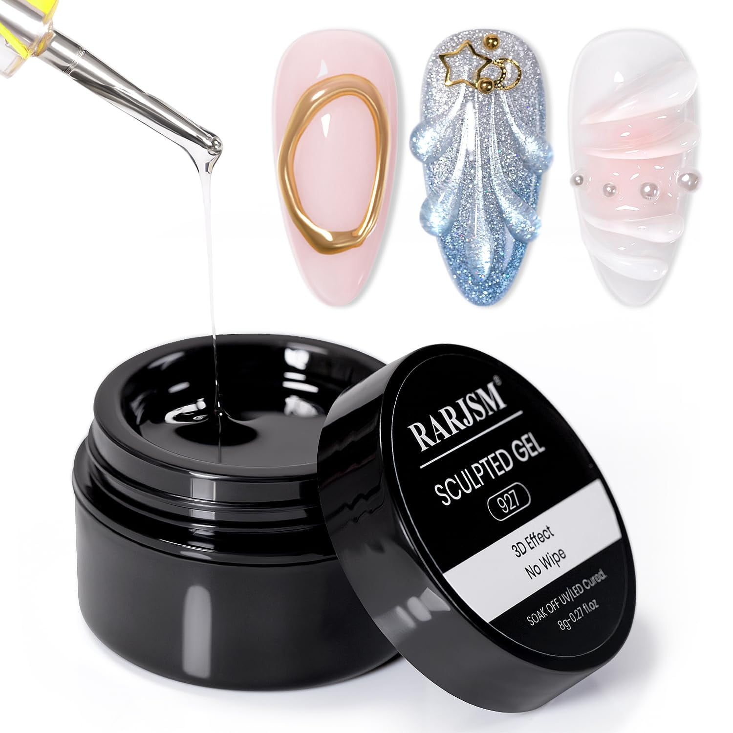 Esmalte En Gel Para Esculpir Rarjsm 3d Clear, 8 Ml, Para Diseño De Uñas