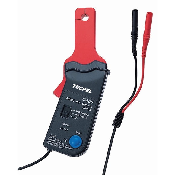 Pinza Amperimétrica Tecpel CA-60 AC/DC 60A Mandíbula 9mm