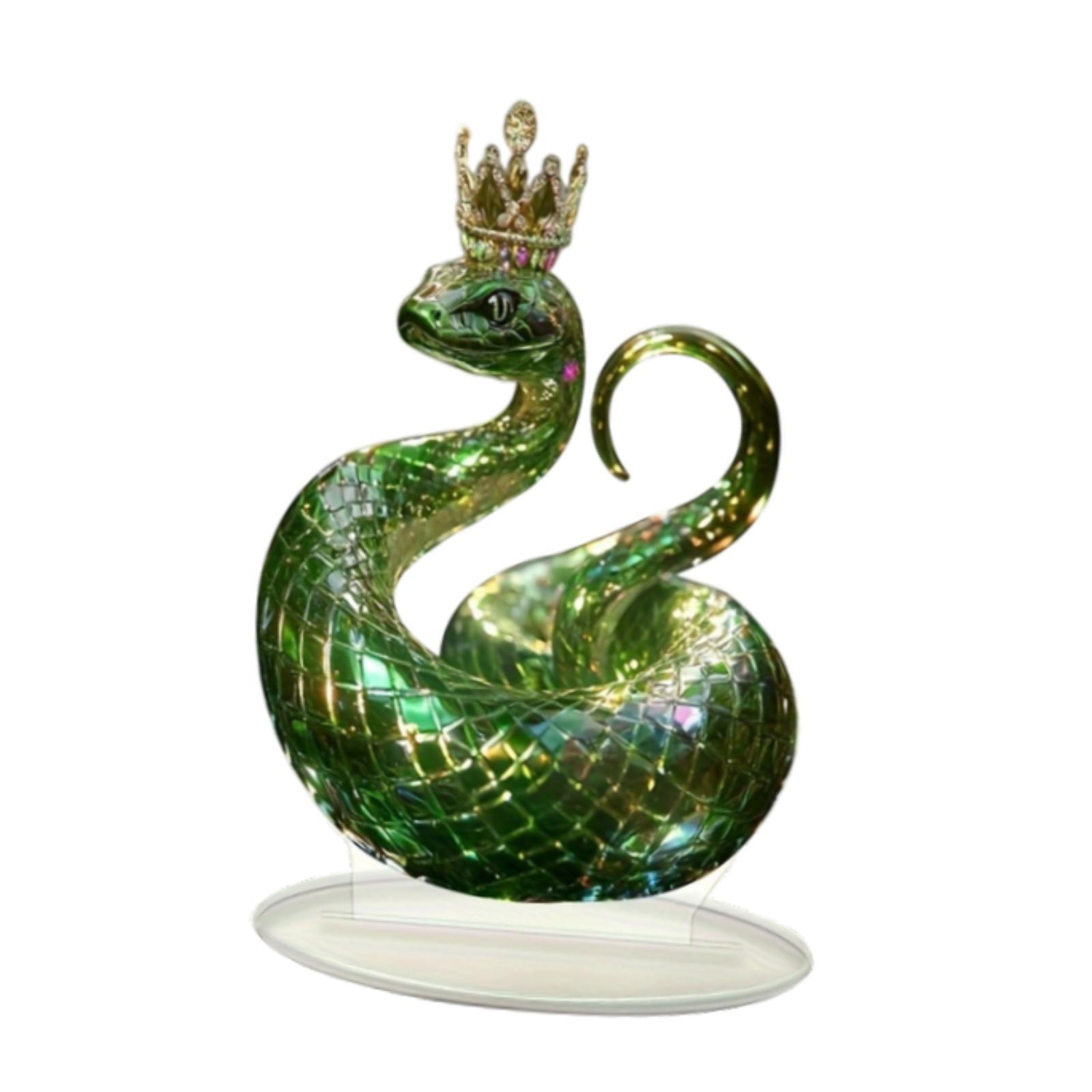 Magideal - Adorno De Mesa De Serpiente Acrílica, Estatua De Animal, Regalo Artesanal, Decoración De Año Nuevo, Decoración De Mesa Para Gabinete, Escritorio Inter