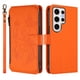 thumbnail image 2 of Funda Cartera Mariposa para [Samsung Galaxy S24 Ultra] con Soporte y Cremallera Naranja, 2 of 6