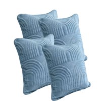 Genérico - Set De 4 Fundas De Cojin Serie Arco 45X45 Cm Celeste