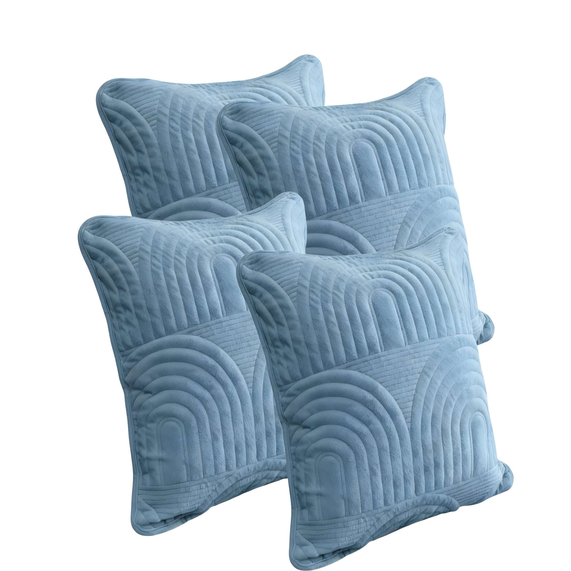 Genérico - Set De 4 Fundas De Cojin Serie Arco 45x45 Cm Celeste