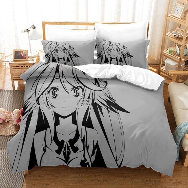 New Game No Game No Life Sora and Shiro Bedding Set Single Twin Full Size Bed Set Adult Kid Bedroom Duvet cover Sets Bed Sheets