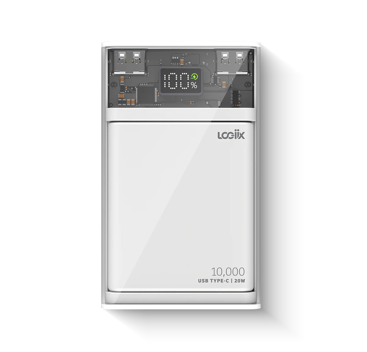 Logiix Piston Power 10000 Mah Cristal/White