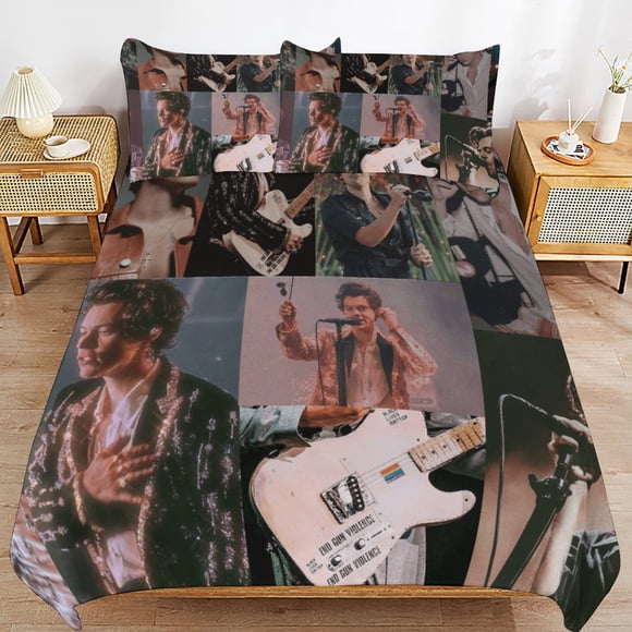 Harry Styles Innovative Zip Closure Soft Finish Durable Weave Duvet Cover Sets Comfortable All Year Use
