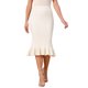 thumbnail image 1 of INSPIRE CHIC Falda de punto de sirena para mujer, cintura alta elástica, ajustada, casual, cola de pez, suéter, midi, S Beige, 1 of 6