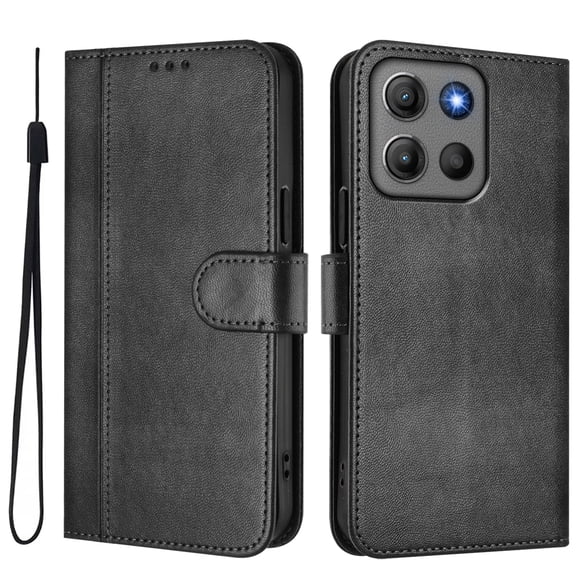 Funda Cartera para Motorola Moto G17/G17 Power Protección 360° con Ranuras para Tarjetas y Soporte Negro
