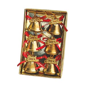 Bothyi - Colgantes De Campanas De Metal Para Árbol De Navidad, Color Dorado, 6 Unidades, Para Pomos De Puerta, Accesorios, Diámetro De 2,5 Cm
