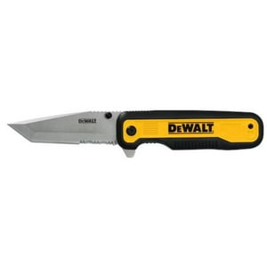 Cuchillo Plegable Con Dientes De Sierra Dewalt Dwht10994 Amarillo