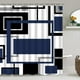 thumbnail image 3 of Juego de cortinas de ducha geométricas de color azul Yddsky con alfombras y ganchos, 4 unidades, 3 of 3